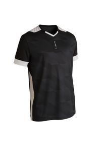 KIPSTA - Koszulka piłkarska dla dorosłych Kipsta F500. Kolor: czarny, biały, wielokolorowy. Materiał: poliester, materiał. Sport: piłka nożna #1