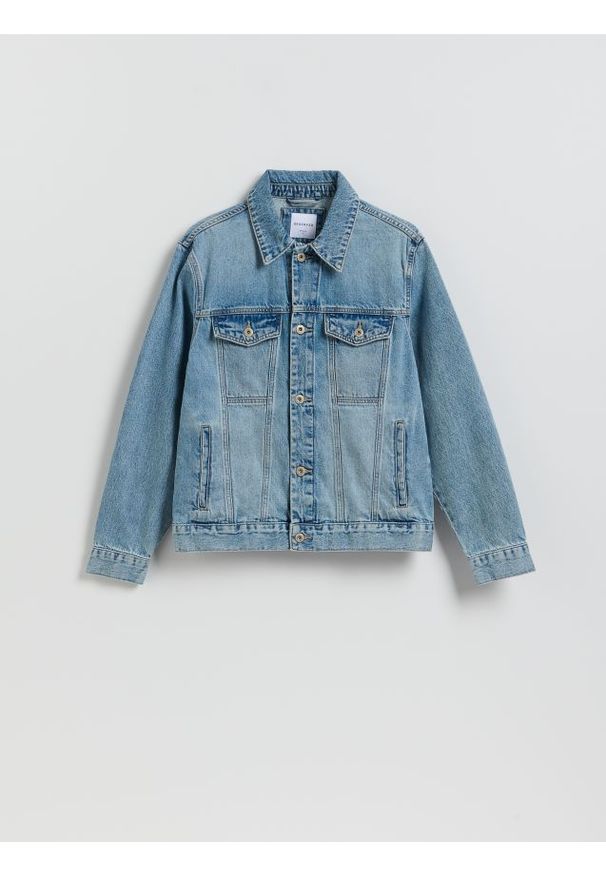 Reserved - Jeansowa kurtka - niebieski. Kolor: niebieski. Materiał: jeans