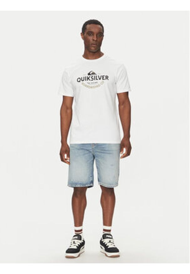 Quiksilver T-Shirt EQYZT08064 Biały Regular Fit. Kolor: biały. Materiał: bawełna
