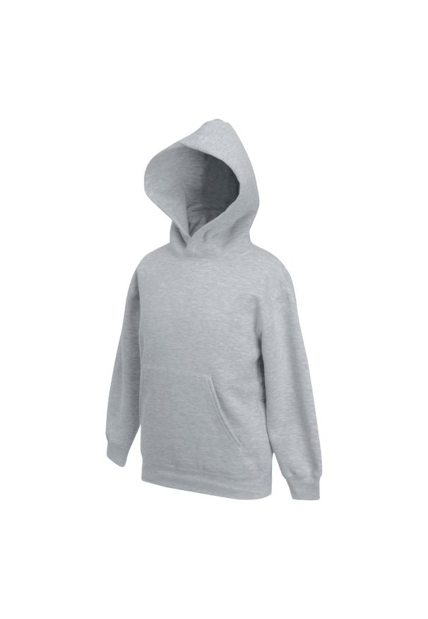 FRUIT OF THE LOOM - Bluza Dziecięca Premium Plain Hoodie. Kolor: szary. Sport: joga i pilates