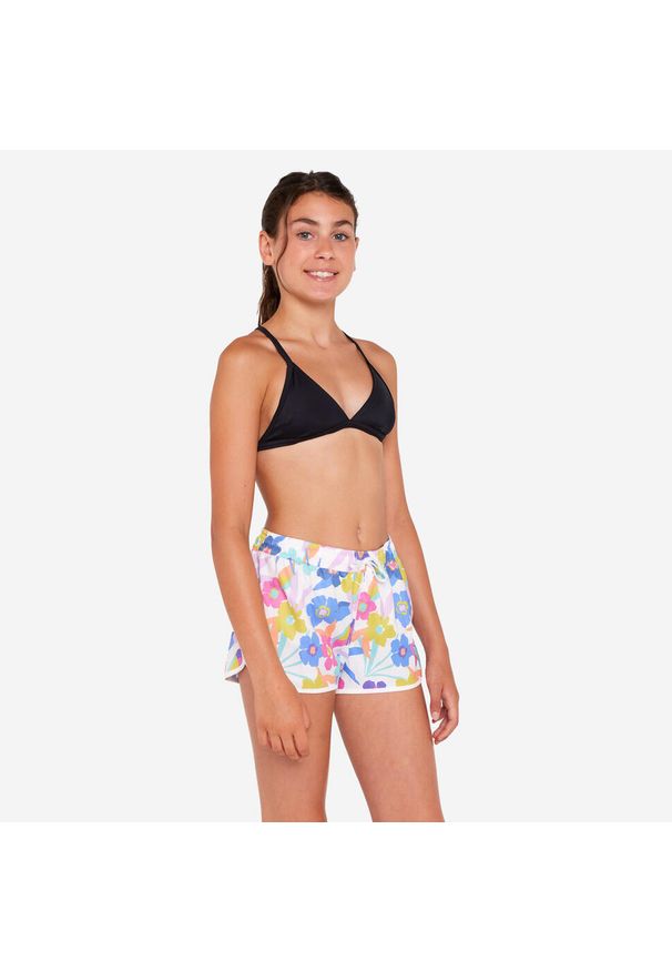 OLAIAN - Szorty surfingowe dla dzieci Olaian 100 Katy Azalea. Kolor: biały. Materiał: poliester, materiał