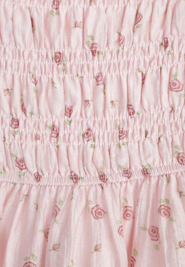 Renee - Różowa Rozkloszowana Sukienka z Tencelu w Stylu Baby Doll w Kwiatowy Print Harele. Okazja: na co dzień. Kolor: różowy. Wzór: nadruk, kwiaty. Typ sukienki: rozkloszowane. Materiał: poliester. Długość rękawa: krótki rękaw. Sezon: lato. Styl: casual. Długość: mini
