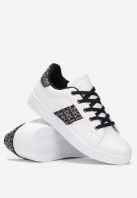 Born2be - Biało-Czarne Sneakersy z Wstawkami Dyvana. Kolor: biały