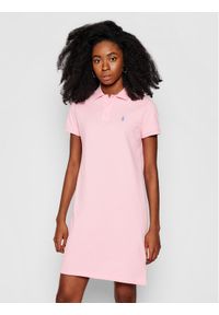 Polo Ralph Lauren Sukienka codzienna Polo Shirt Short 211799490012 Różowy Regular Fit. Okazja: na co dzień. Typ kołnierza: polo. Kolor: różowy. Materiał: bawełna. Typ sukienki: proste. Styl: casual