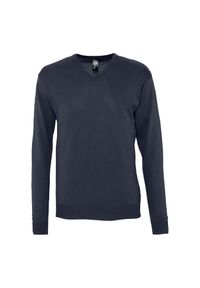 SOL'S - Sweter Męski Galaxy Z Dekoltem V. Kolor: niebieski