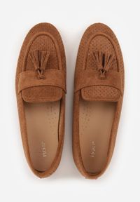 Born2be - Brązowe Ażurowe Mokasyny VICES Ozdobione Frędzlami Catiana. Okazja: na co dzień, do pracy. Kolor: brązowy. Materiał: jeans. Wzór: ażurowy, aplikacja. Styl: casual, elegancki #5