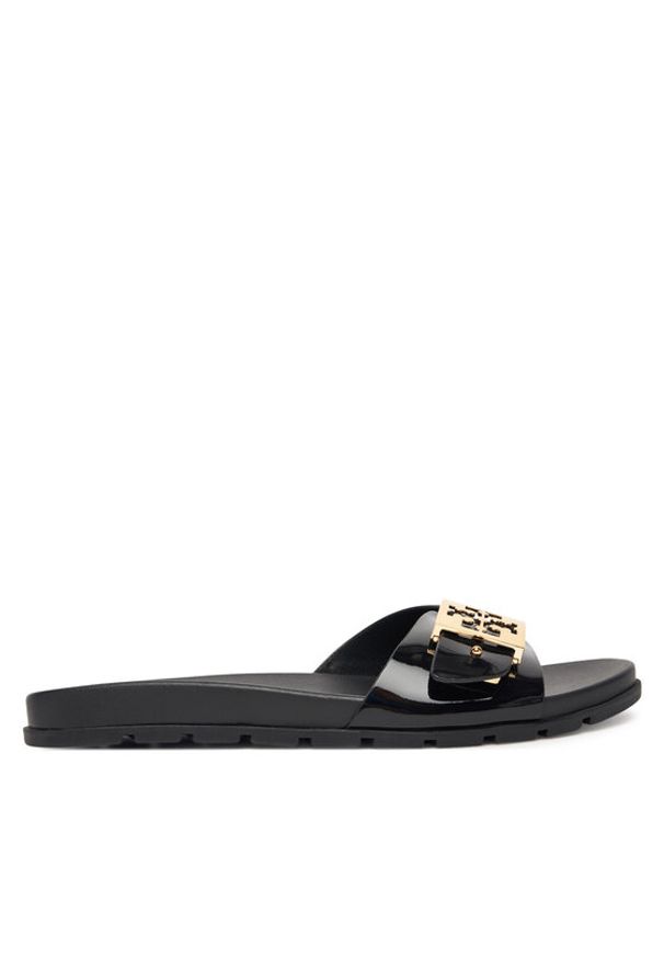 Tory Burch Klapki Buckle Slide 157872 Czarny. Kolor: czarny. Materiał: skóra