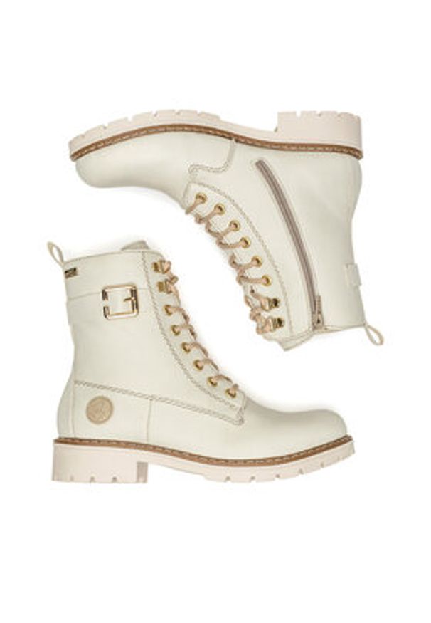 Rieker Trzewiki Y9126-80 Écru. Materiał: syntetyk, materiał