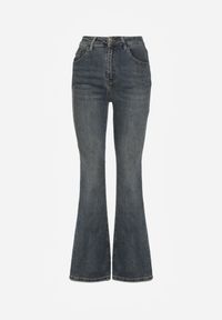 Renee - Niebieskie Jeansy High Waist o Kroju Dzwonów Feseara. Okazja: na co dzień. Stan: podwyższony. Kolor: niebieski. Styl: casual, retro #4