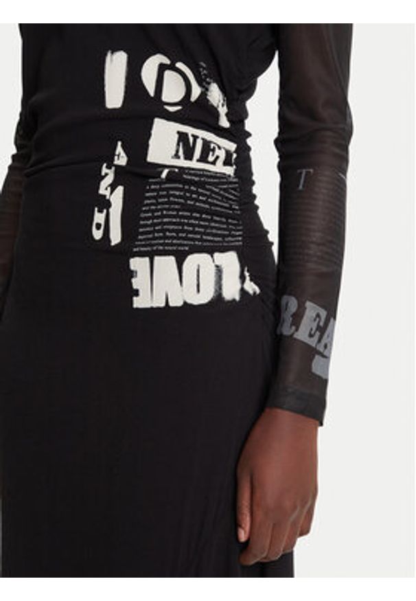 Desigual Sukienka codzienna Posinew 25WWVW26 Czarny Slim Fit. Okazja: na co dzień. Kolor: czarny. Materiał: wiskoza. Typ sukienki: proste. Styl: casual