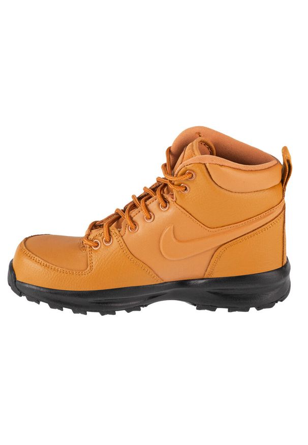 Buty do chodzenia dla dzieci Nike Manoa Ltr GS. Wysokość cholewki: za kostkę. Zapięcie: sznurówki. Kolor: brązowy, czarny, wielokolorowy. Materiał: syntetyk, materiał. Szerokość cholewki: normalna. Sport: turystyka piesza