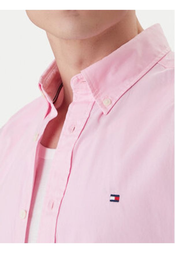 TOMMY HILFIGER - Tommy Hilfiger Koszula MW0MW42630 Różowy Regular Fit. Kolor: różowy. Materiał: bawełna