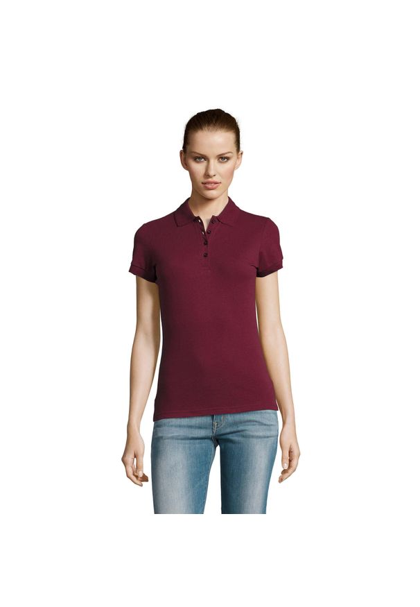 SOL'S - Damska Koszulka Polo Passion. Typ kołnierza: polo. Kolor: czerwony, wielokolorowy, brązowy