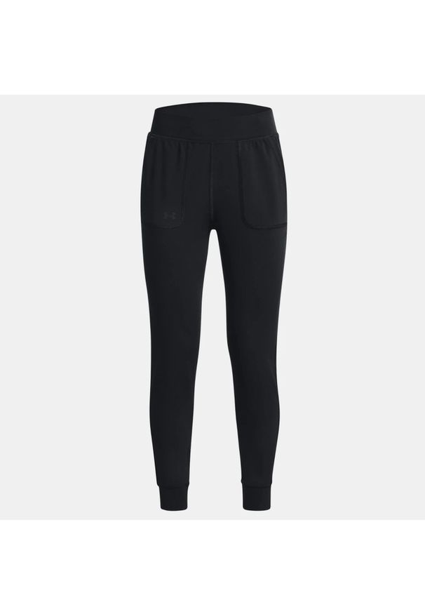 Spodnie dresowe dziewczęce Under Armour Motion Jogger. Kolor: czarny. Materiał: dresówka