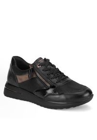 Remonte Półbuty D1G08-03 Czarny. Kolor: czarny. Materiał: materiał #6