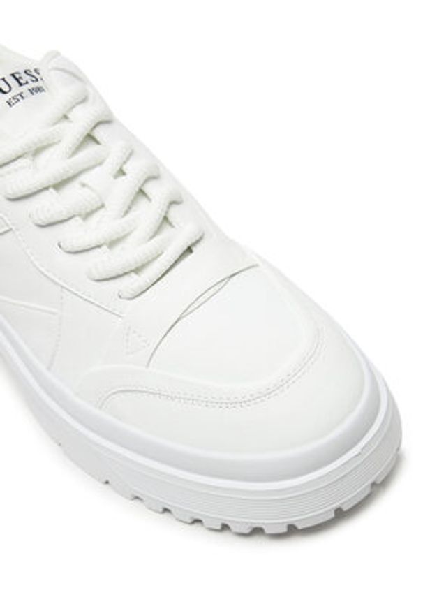 Guess Sneakersy Palermo Low FMFPLO ELE13 Biały. Kolor: biały. Materiał: skóra
