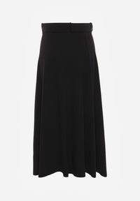 Renee - Czarna Rozkloszowana Spódnica Maxi z Paskiem i Klamrą Adlirca. Okazja: na co dzień. Kolor: czarny. Materiał: materiał. Wzór: gładki. Styl: casual #4