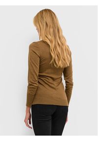 Kaffe Sweter Merin 10506028 Brązowy Regular Fit. Kolor: brązowy. Materiał: wełna #2