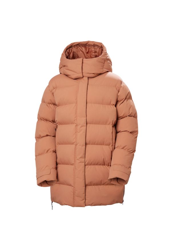 Damska długa kurtka z kapturem Helly Hansen Aspire. Typ kołnierza: kaptur. Kolor: brązowy. Materiał: syntetyk. Długość: długie