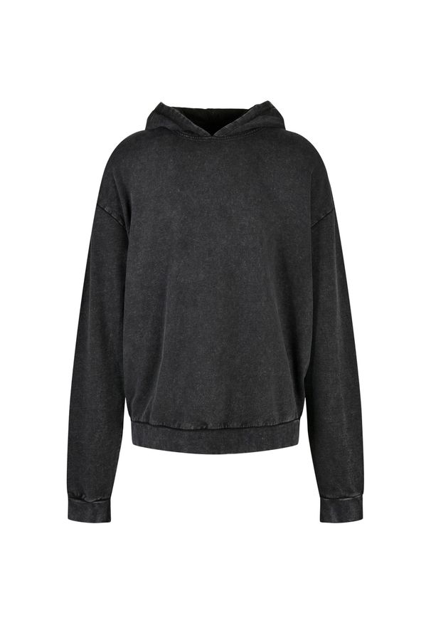 BUILD YOUR BRAND - Bluza Z Kapturem Dla Dorosłych Unisex Acid Wash Oversized. Typ kołnierza: kaptur. Kolor: czarny