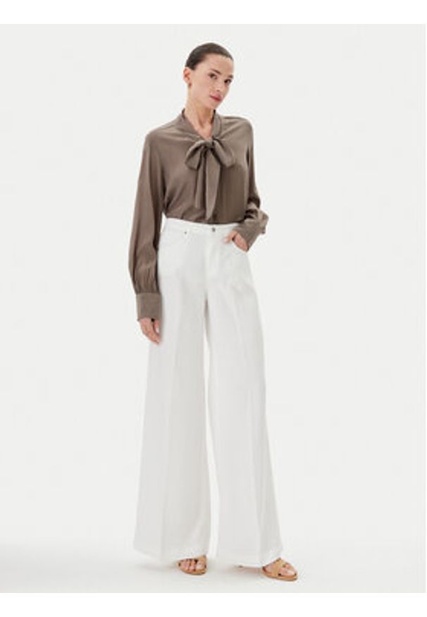 ViCOLO Jeansy DD5043 Biały Wide Leg. Kolor: biały