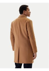 TOMMY HILFIGER - Tommy Hilfiger Płaszcz wełniany MW0MW40768 Brązowy Regular Fit. Kolor: brązowy. Materiał: wełna #6