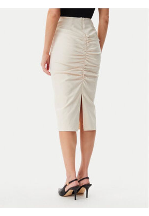 Guess Spódnica ołówkowa W5GD93 WGMR2 Beżowy Slim Fit. Kolor: beżowy. Materiał: wiskoza