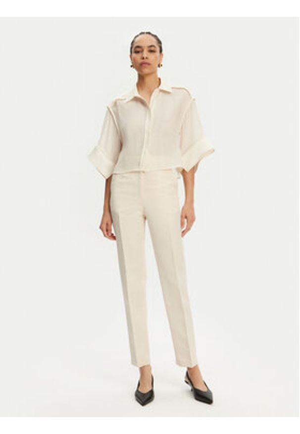JACQUEMUS Spodnie materiałowe Le Pantalon Norma 25E251PA1381709 130 Beżowy Regular Fit. Kolor: beżowy. Materiał: wiskoza
