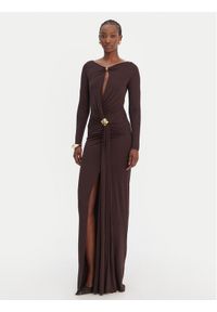 Elisabetta Franchi Sukienka wieczorowa AB-R146-1E2-V750 Brązowy Regular Fit. Kolor: brązowy. Materiał: wiskoza. Styl: wizytowy #1