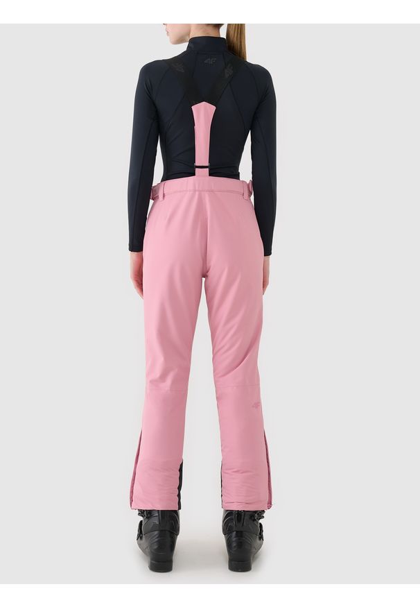 4f - 4F Spodnie narciarskie membrana 5000 damskie - różowe S. Kolor: różowy. Materiał: materiał, tkanina, dzianina, poliester. Wzór: gładki. Sezon: zima. Sport: narciarstwo