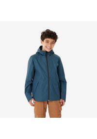 quechua - Kurtka turystyczna dla dzieci Quechua MH500 wodoodporna. Kolor: szary, niebieski, wielokolorowy. Materiał: materiał. Sezon: lato. Styl: sportowy. Sport: outdoor, turystyka piesza #1