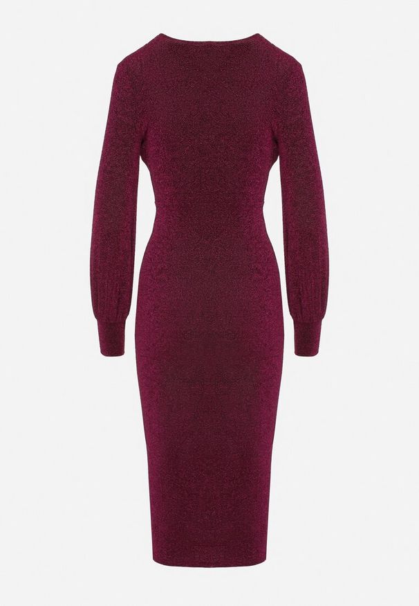 Born2be - Jasnofioletowa Dopasowana Sukienka z Kopertowym Dekoltem i Bufiastymi Rękawami Ulonissa. Okazja: na imprezę. Typ kołnierza: dekolt w kształcie V. Kolor: fioletowy. Typ sukienki: kopertowe. Styl: klasyczny