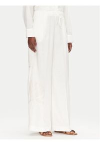 ACCESS FASHION Spodnie palazzo 53-5087-133 Biały Wide Leg. Kolor: biały. Materiał: len