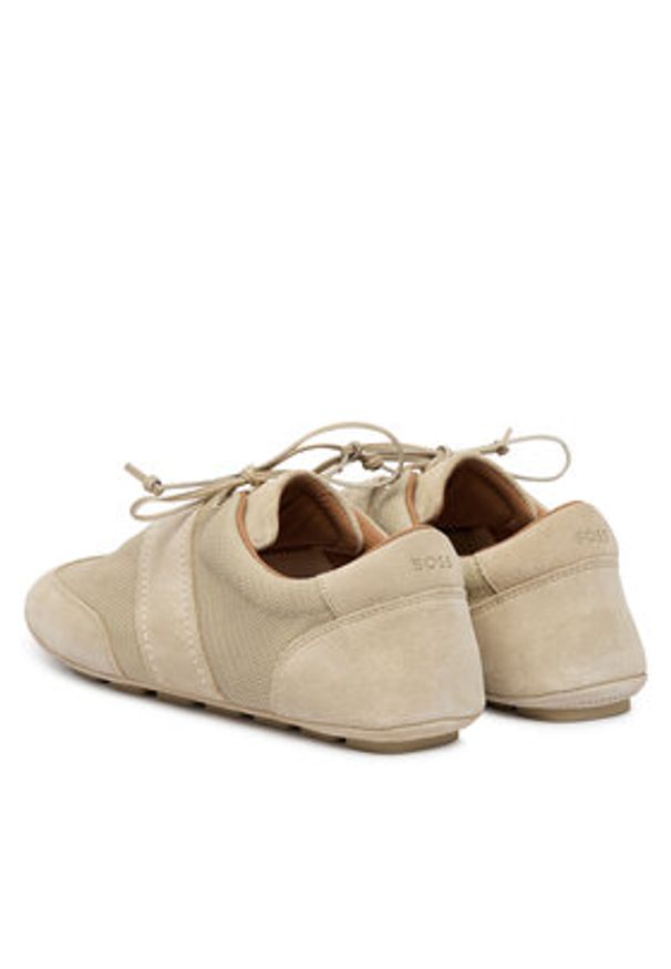 BOSS Sneakersy Roxanne 50557962 Beżowy. Kolor: beżowy. Materiał: skóra