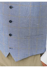 Pako Lorente - PAKO LORENTE – Męska niebieska kamizelka w kratkę. Kolor: niebieski. Wzór: kratka #5