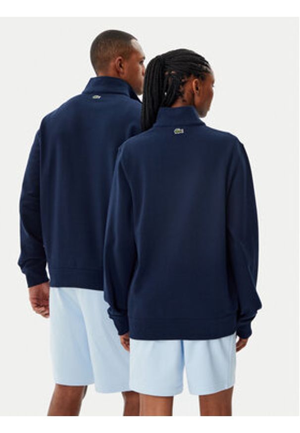 Lacoste Bluza Unisex SH2735 Granatowy Regular Fit. Kolor: niebieski. Materiał: bawełna