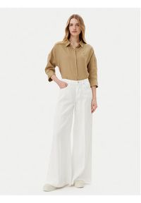 TOMMY HILFIGER - Tommy Hilfiger Koszula WW0WW46169 Beżowy Loose Fit. Kolor: beżowy. Materiał: len