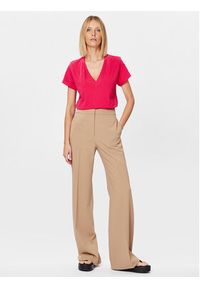 Sisley T-Shirt 3096L400B Różowy Regular Fit. Kolor: różowy. Materiał: bawełna #5