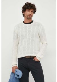 Polo Ralph Lauren sweter kaszmirowy męski kolor beżowy. Typ kołnierza: polo. Kolor: beżowy. Materiał: kaszmir. Styl: klasyczny