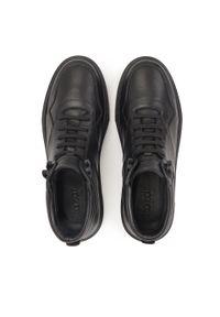 Kazar - Czarne wiązane sneakersy męskie ze skóry. Okazja: na co dzień. Kolor: czarny. Materiał: skóra. Szerokość cholewki: normalna #2