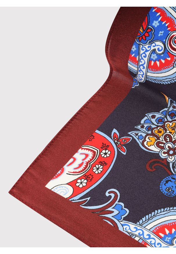 Pako Lorente - PAKO LORENTE – Granatowa poszetka w paisley. Kolor: niebieski. Materiał: jedwab. Wzór: paisley