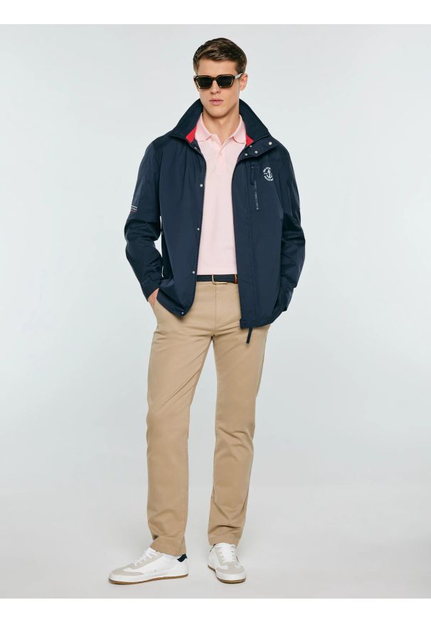 Big-Star - Koszulka męska polo różowa Wladym 601. Okazja: na co dzień. Typ kołnierza: polo. Kolor: różowy. Materiał: dzianina. Wzór: nadruk, jednolity. Styl: casual, klasyczny