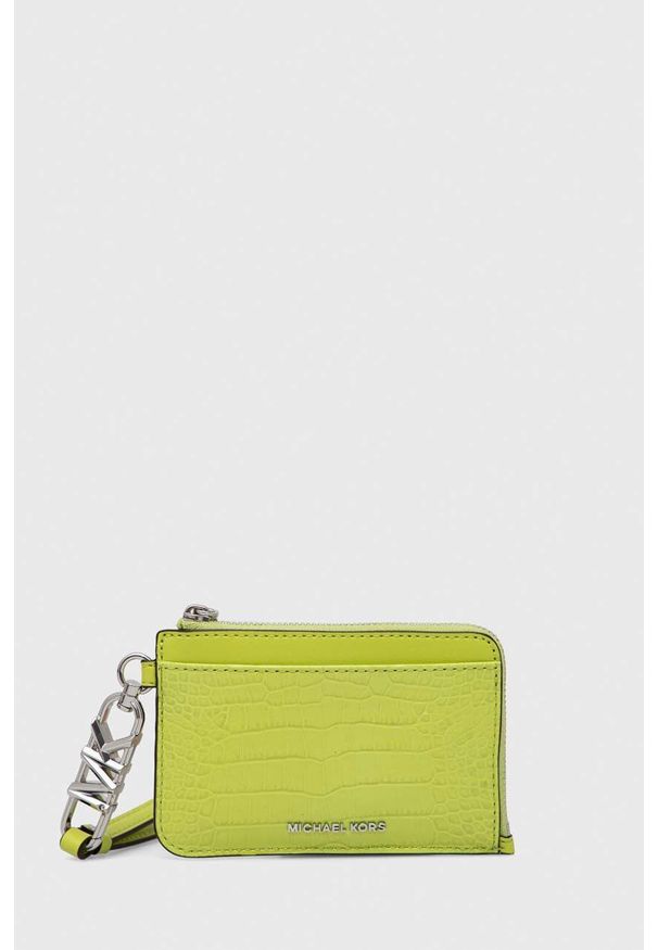 MICHAEL Michael Kors portfel skórzany damski kolor zielony. Kolor: zielony. Materiał: skóra