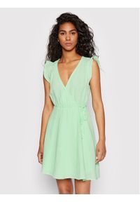 Vero Moda Sukienka codzienna Natali 10263273 Zielony Regular Fit. Okazja: na co dzień. Kolor: zielony. Materiał: bawełna. Typ sukienki: proste. Styl: casual #1