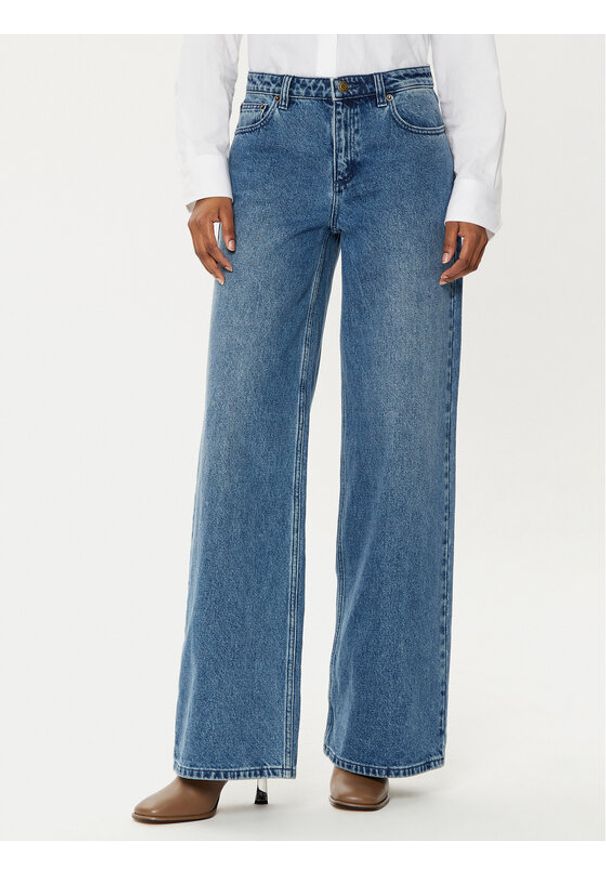 MICHAEL Michael Kors Jeansy MF49065FAU Niebieski Wide Leg. Kolor: niebieski