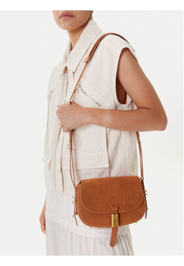 Pinko - PINKO Torebka Saddle Mini PE PLTT 103831 A29N Brązowy. Kolor: brązowy. Materiał: skórzane, zamszowe