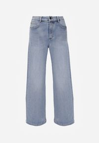 Renee - Niebieskie Jeansy High Waist Wide Leg z Bawełną Conana. Stan: podwyższony. Kolor: niebieski. Styl: klasyczny #2