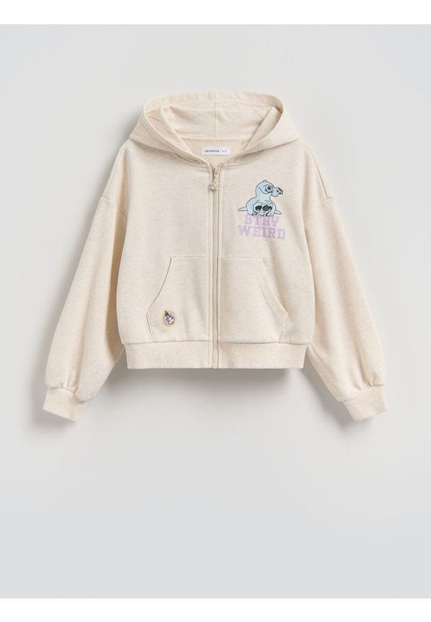 Reserved - Bluza Lilo i Stitch - beżowy. Kolor: beżowy. Materiał: bawełna