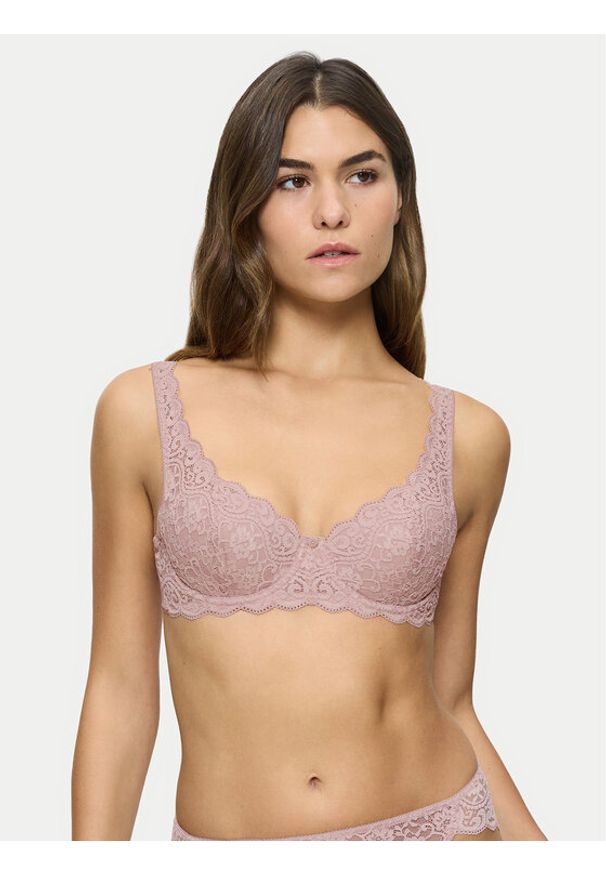 Triumph Biustonosz z fiszbiną Amourette 10209584 Różowy. Kolor: różowy. Materiał: syntetyk