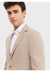 Pako Lorente - PAKO LORENTE – Beżowa marynarka w pepitkę. Okazja: na co dzień. Kolor: beżowy. Materiał: wiskoza, poliester. Sezon: wiosna. Styl: casual #5